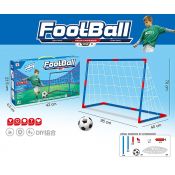 Bramka do gry w piłkę nożną, rozkładana bramka 95x70x40cm, piłka z pompką Adar (594807)