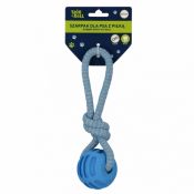 Gadżet Trik Roll Zabawka dla psa Szarpak 20 cm z piłką niebieski (560875)