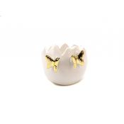 Ozdoba wielkanocna skorupka jajka ceramiczna z motylkiem 10,5cm One Dollar (367722)