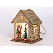 Lampki świąteczne domek z Mikołajem, drewniany Adar (511828)
