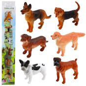 Figurka Psy Owczarek Niemiecki Jamnik Buldog Francuski 4cm 6szt wkład Lean (23297)