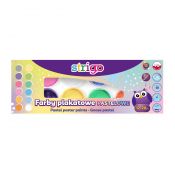 Farby plakatowe Strigo pastelowe 12k 5902315579606 kolor: mix 12 kolor. (z pędzelkiem)