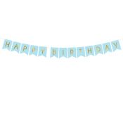 Girlanda Partydeco Baner Happy Birthday, j. niebieski, 15 x 175 cm (GRL57-001J)