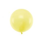 Balon gumowy Partydeco okrągły 60cm, Pastel Light Yellow żółty 600mm (OLBOM-084J)