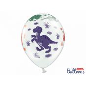 Balon gumowy Partydeco Dinozaury, Pastel Pure White biały 300mm 20cal (SB14P-159-008-6)