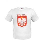 Koszulka Arpex z nadrukiem orła i napisem Polska. Rozmiar: L. (SP7224BIA-L-7387)