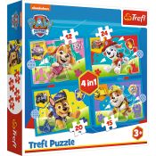 Puzzle Trefl Paw Patrol Biegnące Pieski 4w1 el. (34628)