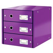 Pojemnik z szufladami Leitz Click & Store fioletowy 3 szuflad [mm:] 286x282x358 (60480062)