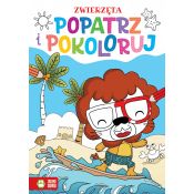 Książeczka edukacyjna Popatrz i pokoloruj. Zwierzęta Zielona Sowa