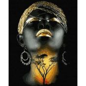 Zestaw kreatywny Norimpex malowanie po numerach - kobieta czarnoskóra w złocie (NO-1006456)