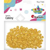 Cekiny Titanum Craft-Fun Series okrągłe 7mm żółty ciemny 14g