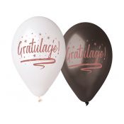 Balon gumowy premium hel gratulacje 5 szt mix 330mm 13cal (GMS120/797)