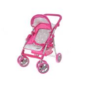 Wózek spacerówka dla lalki, różowo szary Adar (548954)