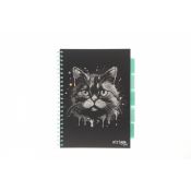 Kołozeszyt (kołonotatnik) ANIMALS CZARNY A4 100k. 80g krata Strigo (PADS019)
