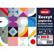 Zeszyt papierów kolorowych metalizowane samoprzylepne A5 8k Rexus (2143)