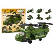 Klocki konstrukcyjne Lean Helikopter Wojskowy Militarny Zielony 1000 El (18320)