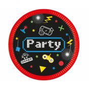Talerz jednorazowy Godan TALERZ PAPIEROWY Gaming Party śr. 230mm 8 szt (93769)