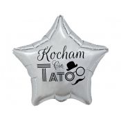 Balon foliowy Godan Kocham Cię Tato (srebrny) 19cal (FG-GKCS)