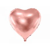Balon foliowy Serce, 61cm, różowe złoto 24cal Partydeco (FB23M-019R)