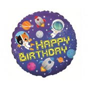 Balon foliowy Godan Happy Birthday - Kosmos 18cal (B401624)