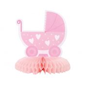 Dekoracja Godan na stół WÓZEK, papierowa, baby shower - 16 cm (QT-DSWR)