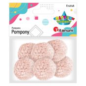 Pompony Titanum Craft-Fun Series pastelowe różowy jasny 6 szt (DIY19308)