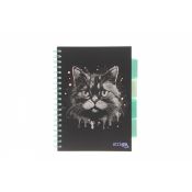 Kołozeszyt (kołonotatnik) ANIMALS KOT CZARNY B5 100k. 80g krata Strigo (PADS023)