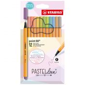 Cienkopis Stabilo pastelowe 12 szt mix 0,4mm 12kol. (8812-7-7)