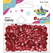 Cekiny Titanum Craft-fun Series okrągłe 7mm czerwone 14g (CM6R)