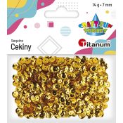 Cekiny Titanum Craft-Fun Series okrągłe 7mm złote 14g (CM6G)