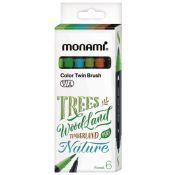 Marker specjalistyczny Monami Forest dwustronny wodny z pędzelkami mix pędzelek końcówka (170-2779)