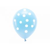 Balon gumowy Partydeco Kropki niebieski 330mm (ECO33P-202-011-6)