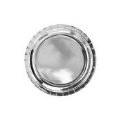 Talerz jednorazowy Partydeco okrągłe, srebrny śr. 230mm 6 szt (TPP36-018ME)