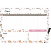 Podkład na biurko KITTENS PLANER MAGNETYCZNY TYGODNIOWY mix PVC PCW [mm:] 350x250 Biurfol (PM-02-35)