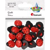 Guziki Titanum Craft-Fun Series plastikowe biedronka 1,5x1cm 20 szt (24BR0202-24)