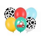 Balon gumowy Partydeco Farma, mix (1 op. / 6 szt.) mix 300mm (SB14P-319-000-6)