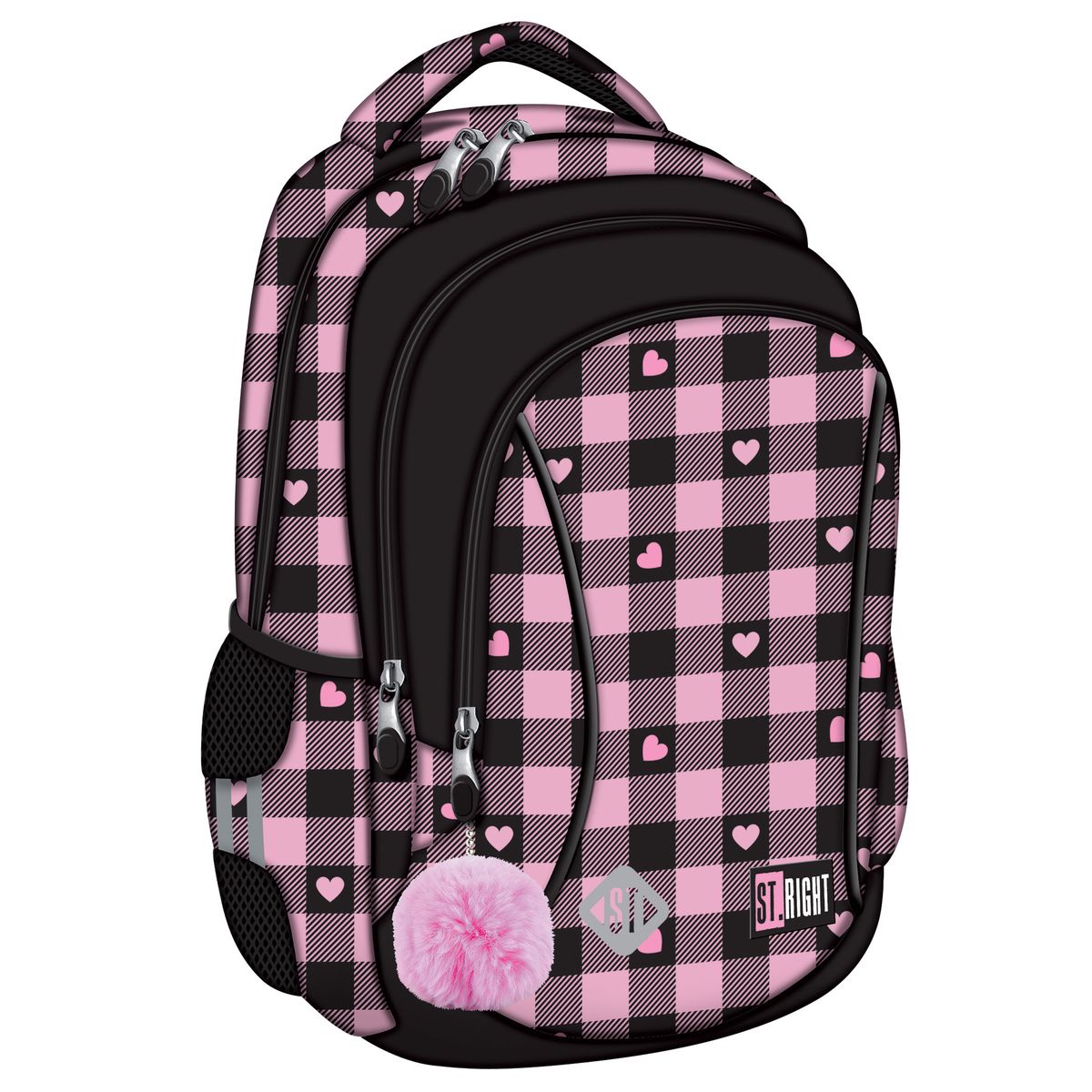 Plecak PINK CHECKEREDR 3-KOMORY St.Right (BP-26)