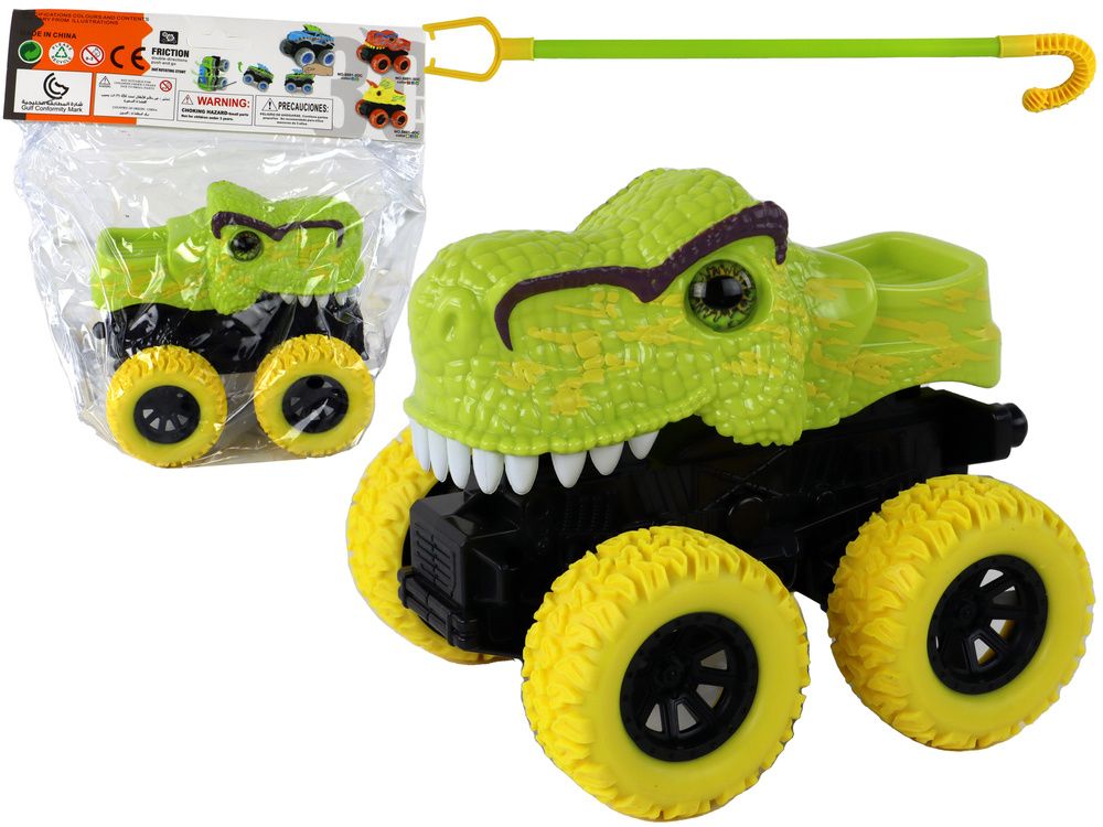 Pchacz Pojazd Terenowy Tyranozaur Rex Gumowe Koła Zielony Lean (16267)