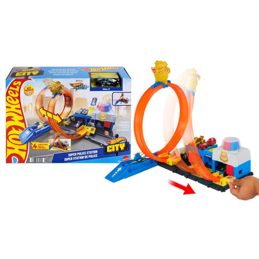 Tor wyścigowy Hot Wheels City Posterunek policji (JBM71)