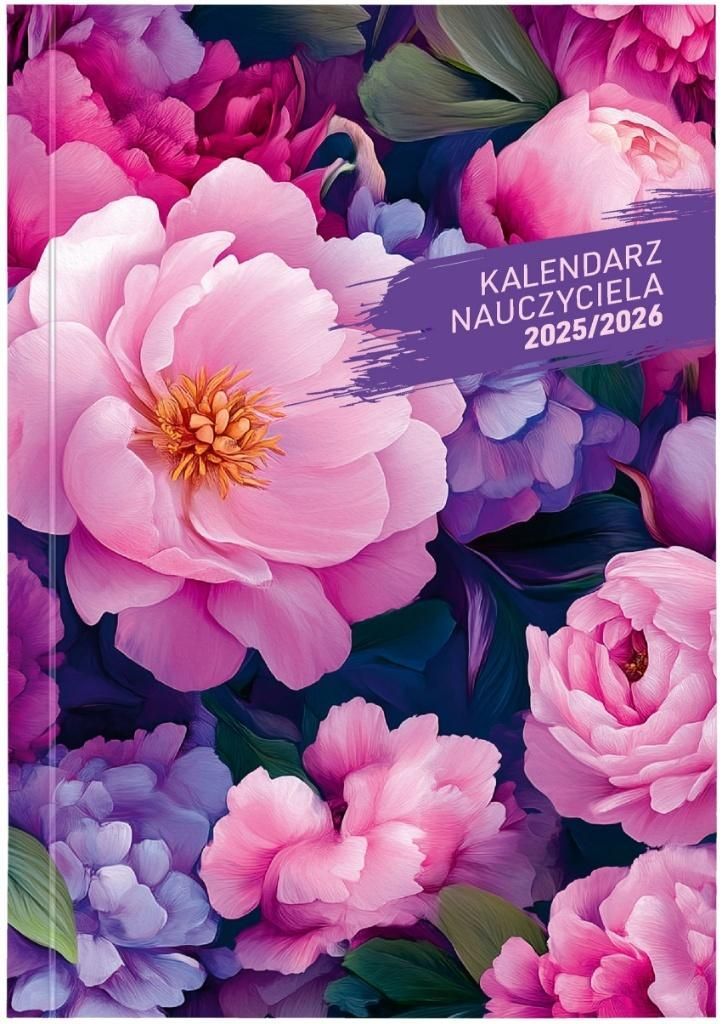 Kalendarz nauczyciela książkowy (terminarz) (403020) k:536-96 PCV KWIATY bezbarwny A5 Wydawnictwo Wokół Nas (A5TN078B)