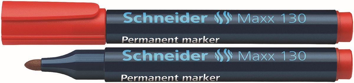 Marker permanentny Schneider Maxx 130 czerwony 1,0-3,0mm okrągła końcówka (SR123002)
