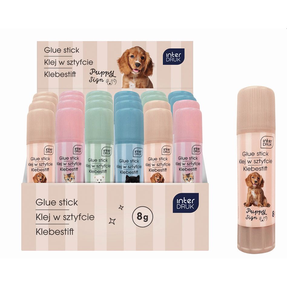 Klej w sztyfcie PUPPY SIGN 8g Interdruk (12 sztuki)