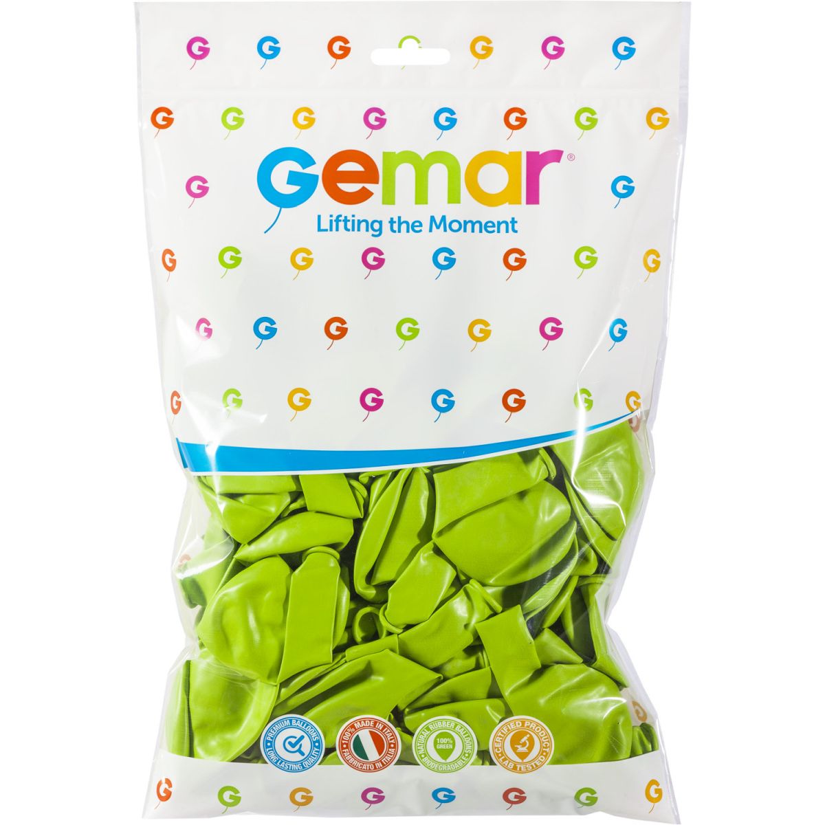 Balon gumowy pastelowy 100 szt zielony jasny 12cal Godan (G110/11)