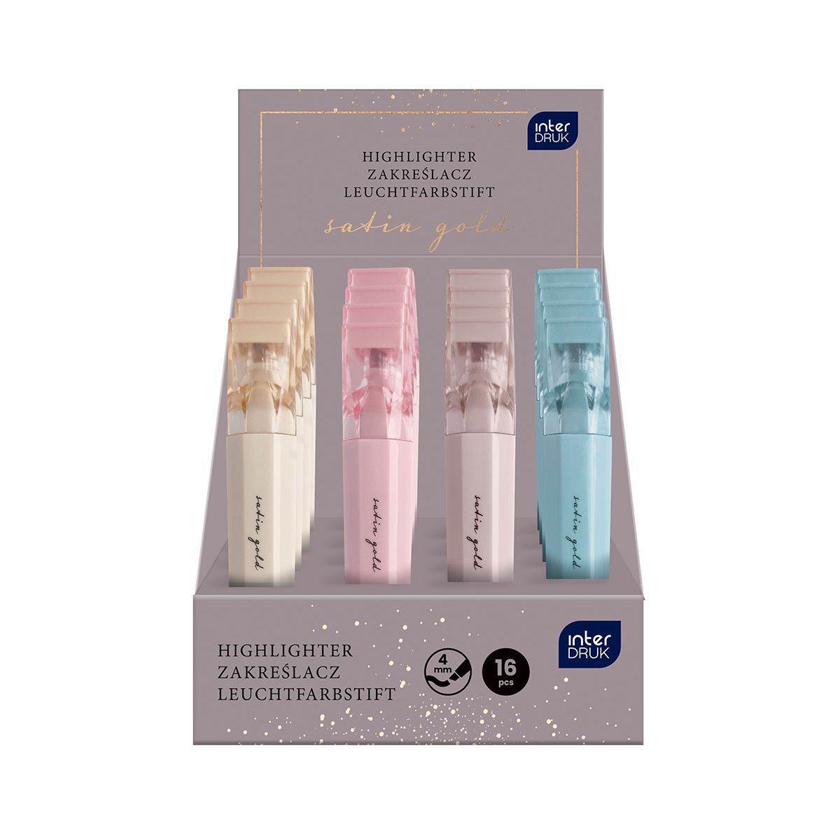 Zakreślacz Interdruk Satin Gold 16 szt mix