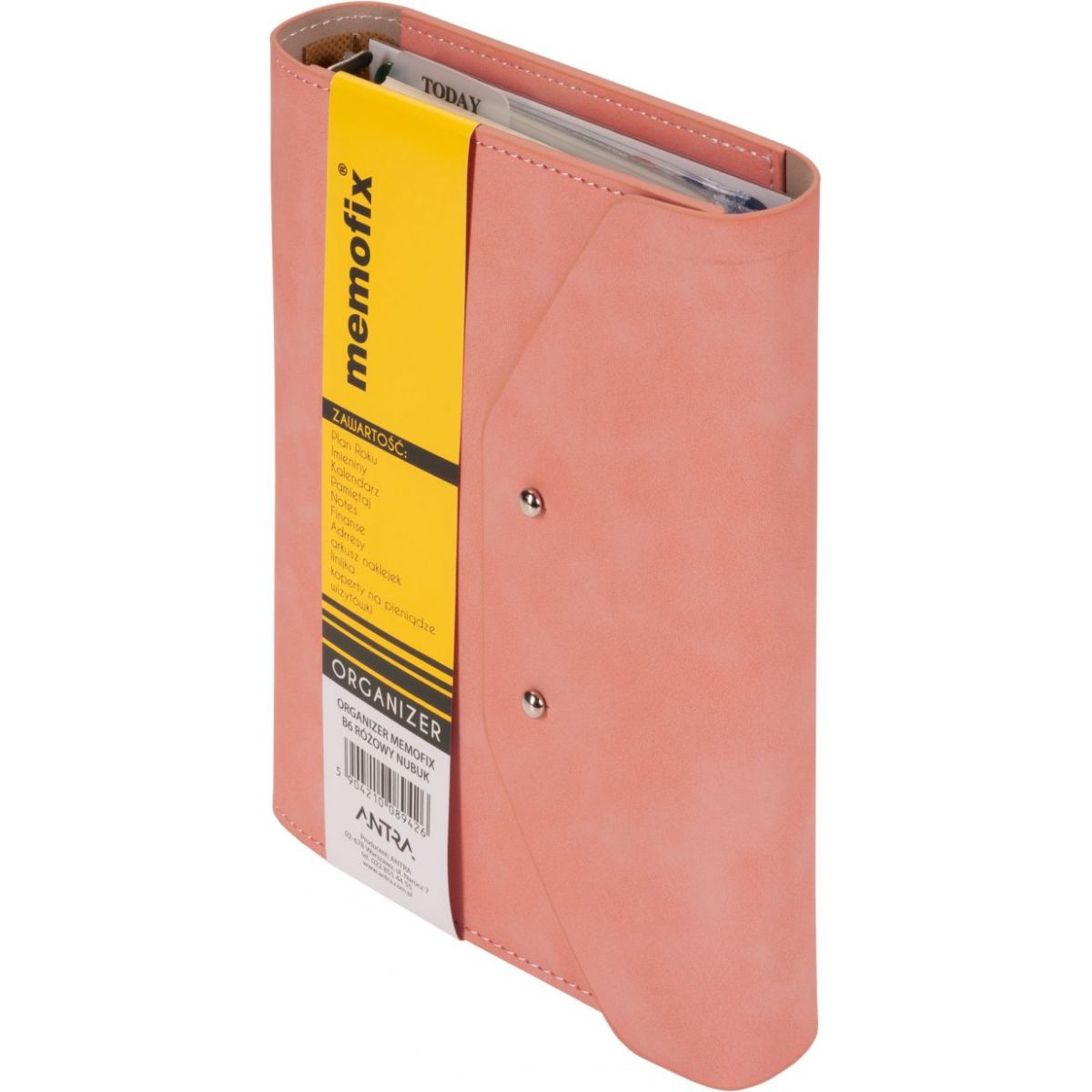 Organizer NABUK MEMOFIX różowy [mm:] 145x100 Antra (B6)