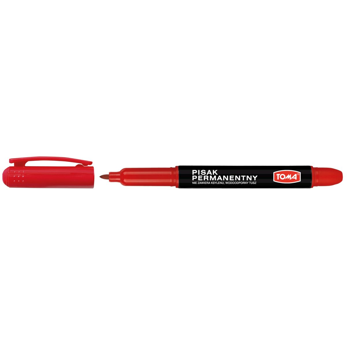 Marker permanentny czerwony czerwony 1,2mm okrągła końcówka Toma (TO-324)