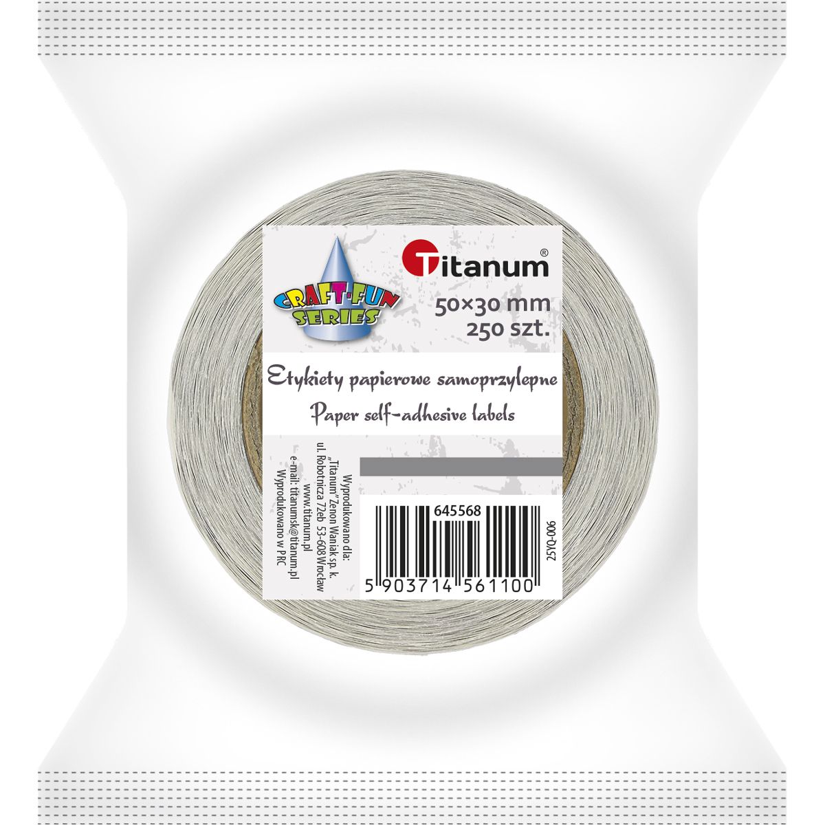 Etykieta samoprzylepna Craft-Fun Series na rolce, 4 kolory mix [mm:] 50x30 Titanum (25YQ-006)