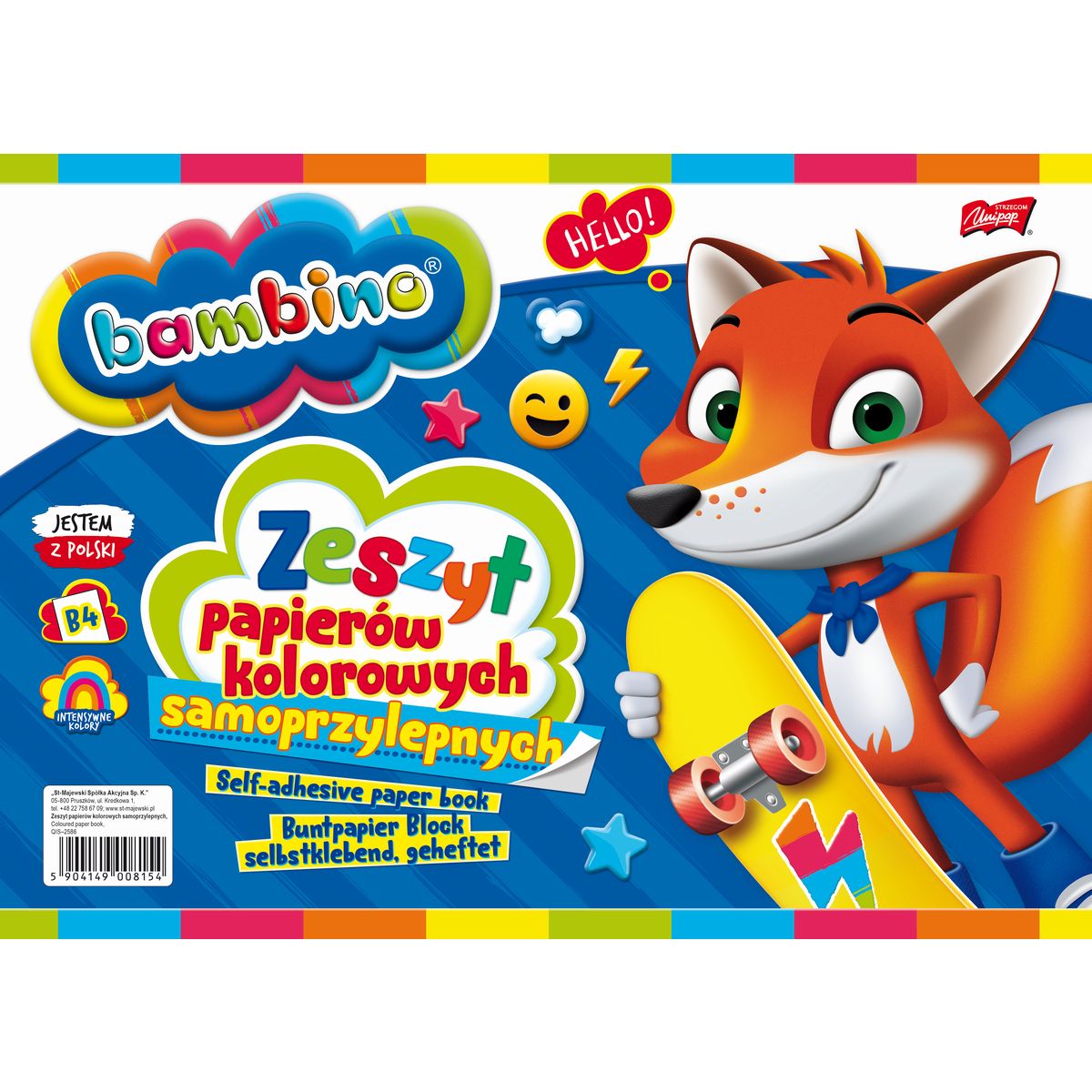 Zeszyt papierów kolorowych Bambino B4 80g 8k [mm:] 250x350 St.Majewski