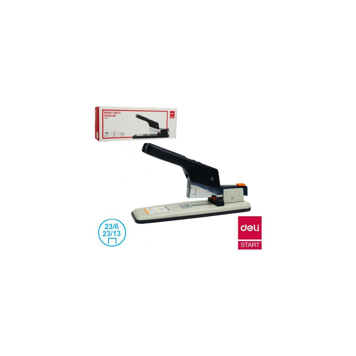 Zszywacz HEAVY DUTY czarny 80k (E0390) Deli