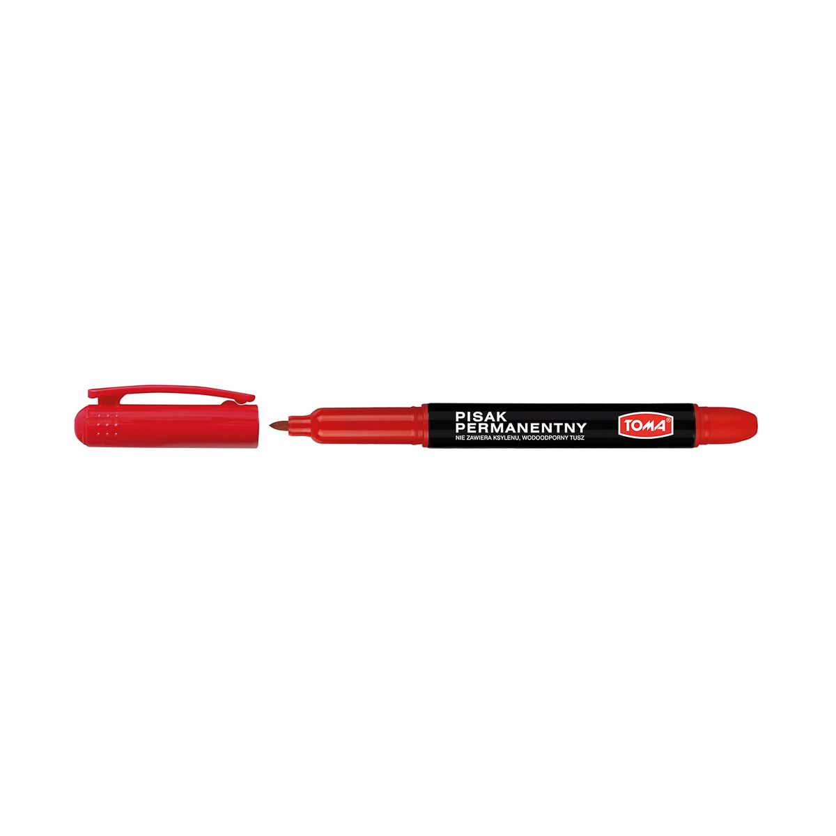 Marker permanentny czerwony czerwony 1,2mm okrągła końcówka Toma (TO-324)